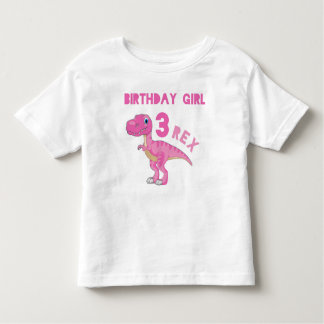 Infantil camiseta de aniversário de três rex
