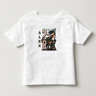 Infantil Camiseta de aniversário do dinossauro 2 Rex