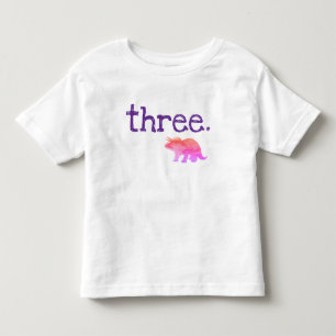 Infantil Camiseta de aniversário do Dinossauro Rosa