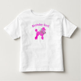 Infantil Camiseta de Aniversário do Poodle Rosa