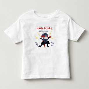 Infantil Camiseta de Aniversário Ninja Karatê Fofa para Cri