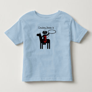Infantil Camiseta de aniversário personalizável do Cowboy