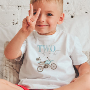 Infantil Camiseta de Aniversário TWO Bicicleta de Terra Azu
