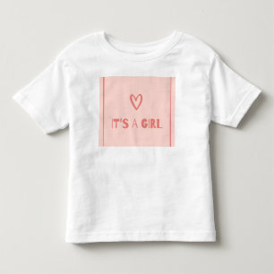 Infantil Camiseta de Anúncio de Bebê Menina Fofo Rosa  