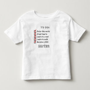 Infantil Camiseta de Anúncio de Irmã Mais Velha
