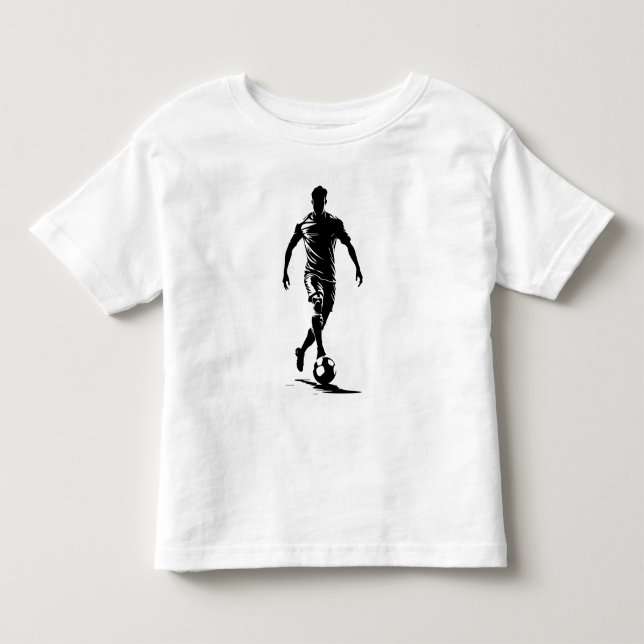 Infantil Camiseta de arte com silhueta de jogador de futebo (Frente)