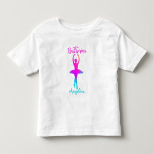 Infantil Camiseta de Bailarina Personalizada Rosa Turquesa