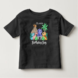 Infantil Camiseta de bebé adorável de dinossauros de aniver