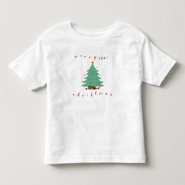 Infantil Camiseta de Bebê Árvore de Natal Fofa (Frente)