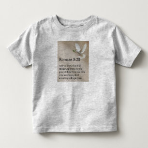 Infantil Camiseta de bebê com versículo da Bíblia Romanos 8