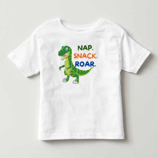 Infantil Camiseta de Bebê Dinosaur Roar Snack Soneca  (Frente)