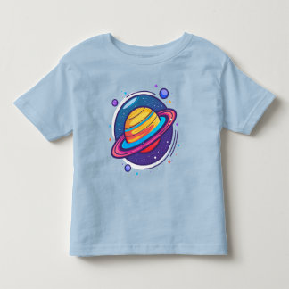Infantil Camiseta de Bebê do Planeta Saturno Fofo – Espaço