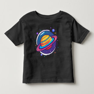 Infantil Camiseta de Bebê do Planeta Saturno Fofo – Espaço