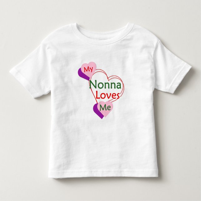 Infantil Camiseta de Bebê ou Criança 'Nonna Me Ama' (Frente)
