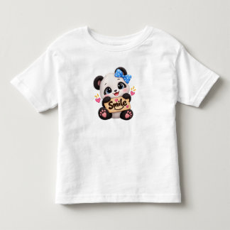 Infantil Camiseta de Bebê Panda com Sorriso Fofo | Kawaii P