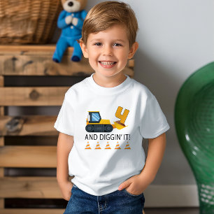 Infantil Camiseta de Construção de 4º Aniversário – Caminhã