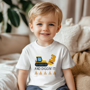 Infantil Camiseta de Construção para 3º Aniversário – Camin