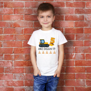 Infantil Camiseta de Construção para 5º Aniversário – Camin