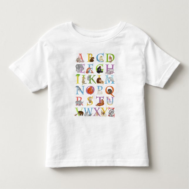 Infantil Camiseta de criança "Animal ABC" (versão azul) (Frente)