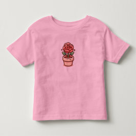 Infantil Camiseta de criança com um lindo ciclo de rosa.