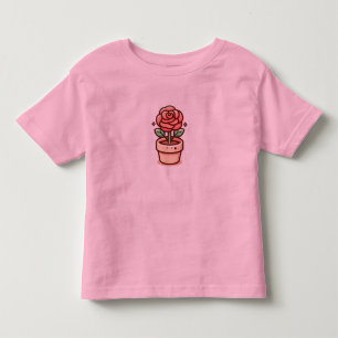 Infantil Camiseta de criança com um lindo ciclo de rosa.