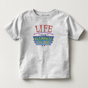 Infantil Camiseta de criança com uma mensagem pró-vida.