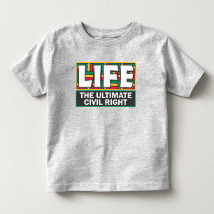 Infantil Camiseta de criança com uma mensagem pró-vida.