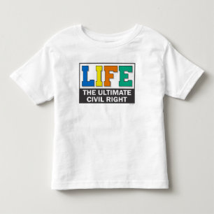 Infantil Camiseta de criança com uma mensagem pró-vida.