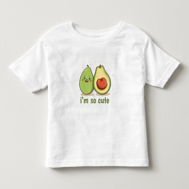 Infantil Camiseta de Criança de Abacate Fofo (Frente)