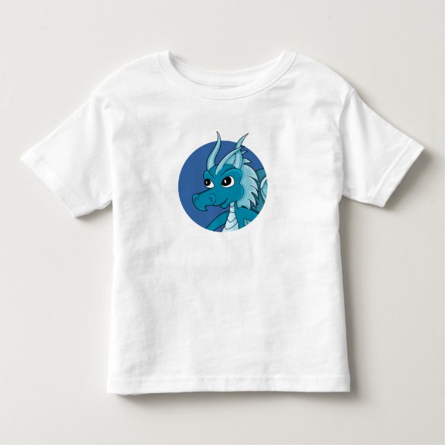Infantil Camiseta de criança de dragão azul (Frente)