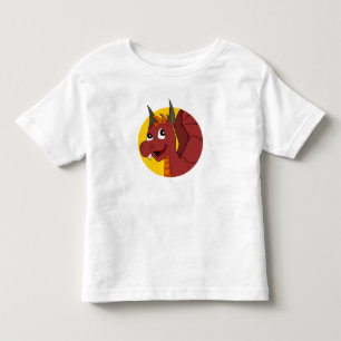 Infantil Camiseta de criança de um dragão vermelho