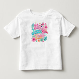 Infantil Camiseta de criança fã de Jesus com Flamingo