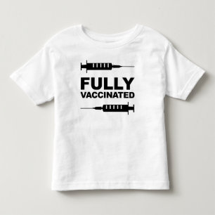 Infantil Camiseta de criança pequena totalmente vacinada