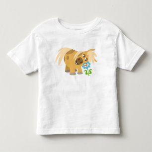 Infantil Camiseta de desenho animado e flores