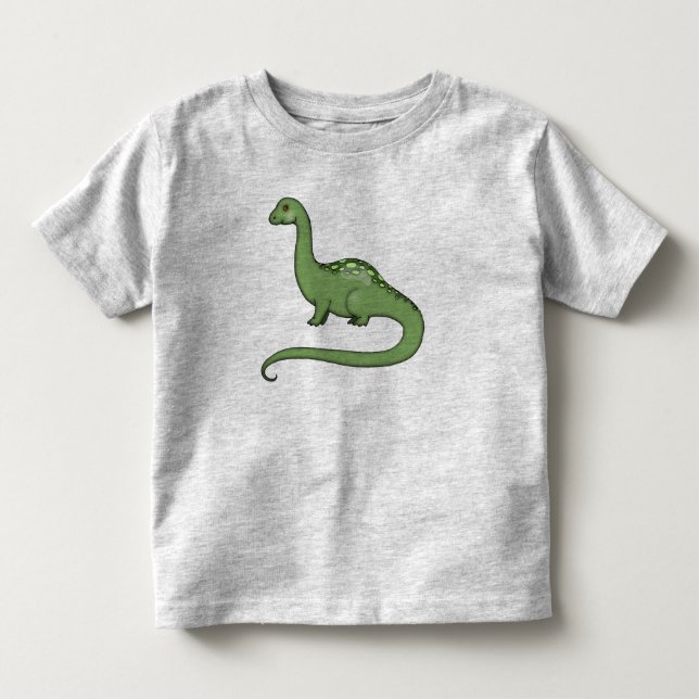 Infantil Camiseta de dinossauro com pescoço longo fofo para (Frente)