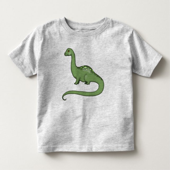 Infantil Camiseta de Dinossauro Longo Cute para Crianças (Frente)