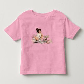 Infantil Camiseta de Férias de Menina Fofo Vibrações de Ver
