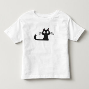 Infantil Camiseta de Gato Preto Fofo