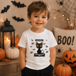 Infantil Camiseta de Halloween para Crianças – Gato Preto F
