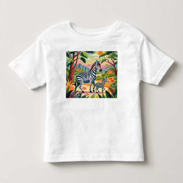 Infantil Camiseta de impressão zebra (Frente)