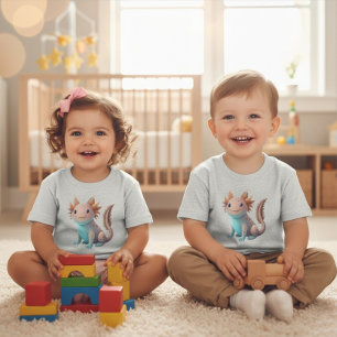 Infantil Camiseta de Jersey Fina para Bebê Axolote Adorável