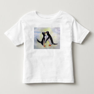 Infantil Camiseta de Jersey Fina para Crianças de Pinguins,