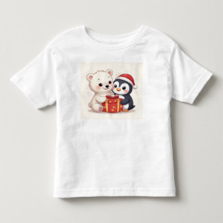 Infantil Camiseta de Jersey para Bebê de Urso Polar Fofo e 