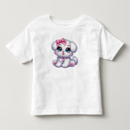 Infantil Camiseta de Meninas Cachorrinho Fofo Kawaii