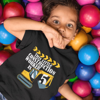 Infantil Camiseta de Menino de 5 Anos de Aniversário Operár