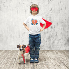 Infantil Camiseta de Meninos Vermelha, Branca e BOOM! de Qu