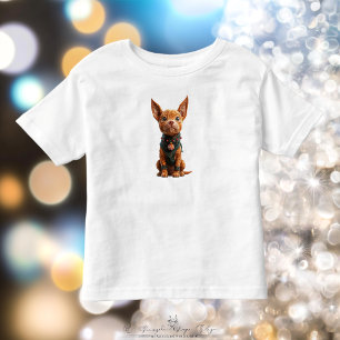Infantil Camiseta de Natal para Bebê Bom Menino Cachorro