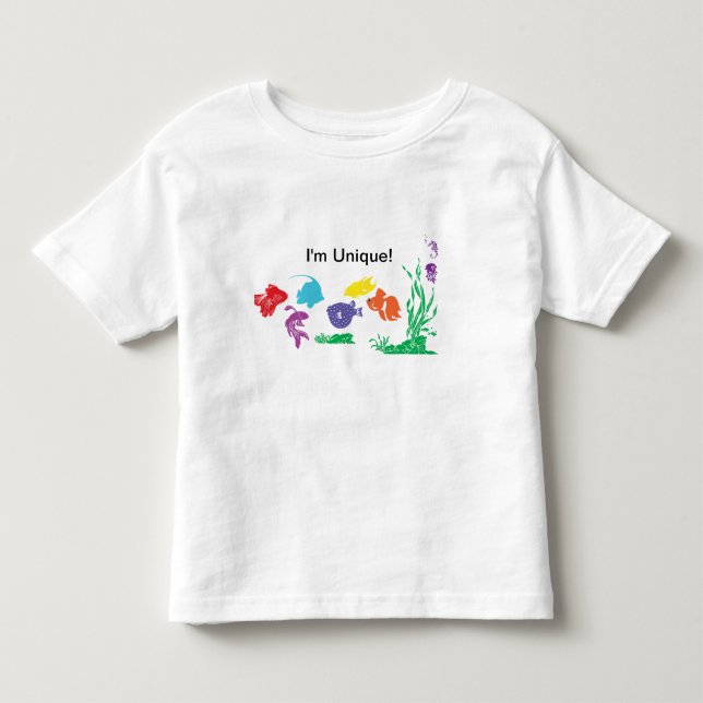 Infantil Camiseta de peixe com Síndrome de Down Sou Única! (Frente)