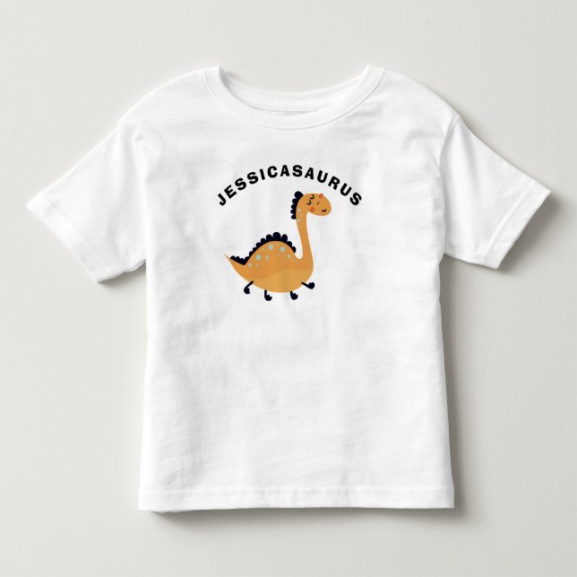 Infantil Camiseta de Presente para Crianças com Nome Dinoss (Frente)