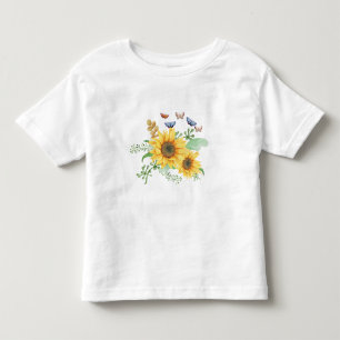 Infantil camiseta de primavera de girassol